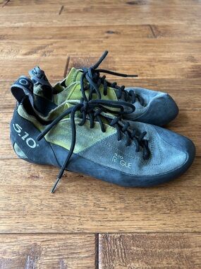 Five Ten 5.10 Rogue Lace Up Rock Climbing Shoes Gray Black Green Womens Size 9